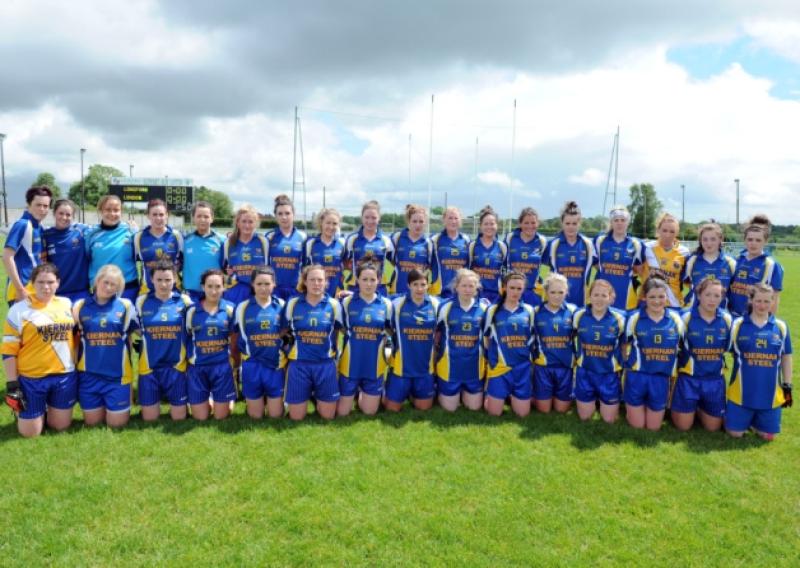 The Longford panel pictured before the first round of the Leinster Ladies Intermediate Football Championship on Saturday last at Emmet Park. Pic: Ray Donlon