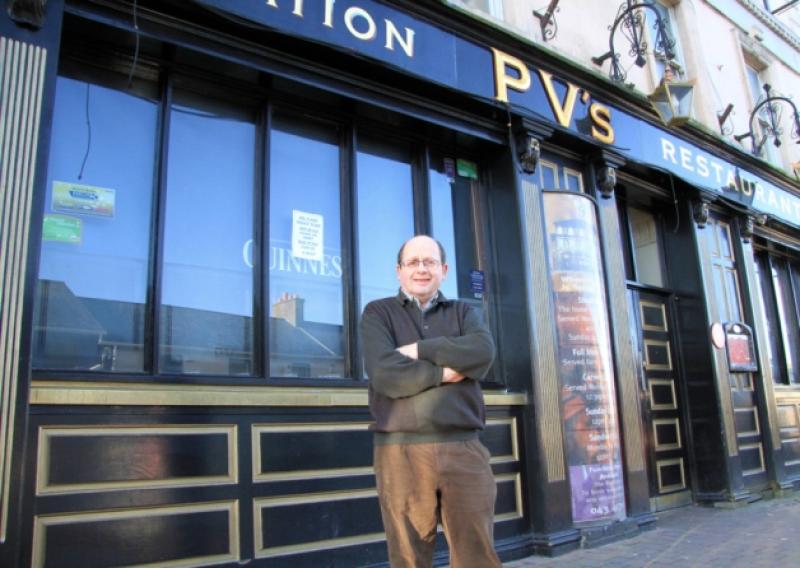John Moohan, who had been a barman at PV's since 1985, pictured outside the pub following its closure. Photo: Michelle Ghee. www.gphotos.ie