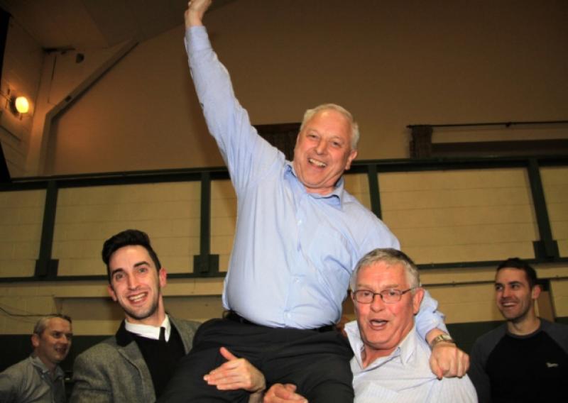 Pat O'Toole (FF) celebrates his election to Longford County Council in the Ballymahon Local Electoral Area. Photo: Michelle Ghee. www.gphotos.ie