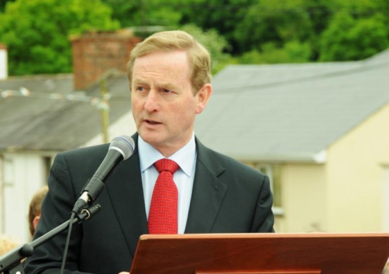Enda Kenny addressing the crowd in Ballinalee(photo Declan Gilmore)
