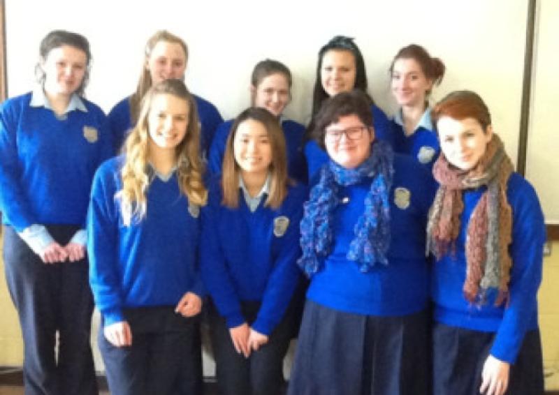 The committee behind Me�n Scoil Mhuire's Health Promotion Week. Back Row: Samantha Mc Hale, Ciara McNiven, Nadine Roper, Klaudia Pliszczynska and Maria Misina. Front Row: Alexandra Korba, Zoe Lo, E�mear Carberry and Dearbh�il Clarke.  Missing from photo: Patricia O'Hara, Catriona O'Hara, Kyana Lee, Patryja Dworak, Charlotte Fox, Pooja Lal, Sania Ali and Mimi Igwilo.