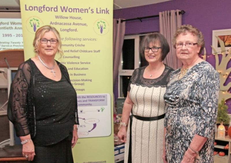 Longford Women's Link CEO Louise Lovett with founders Tess Murphy and Ellsie Moxham at the organisation's 20th anniversary celebrations last week.  Photo: Shelley Corcoran