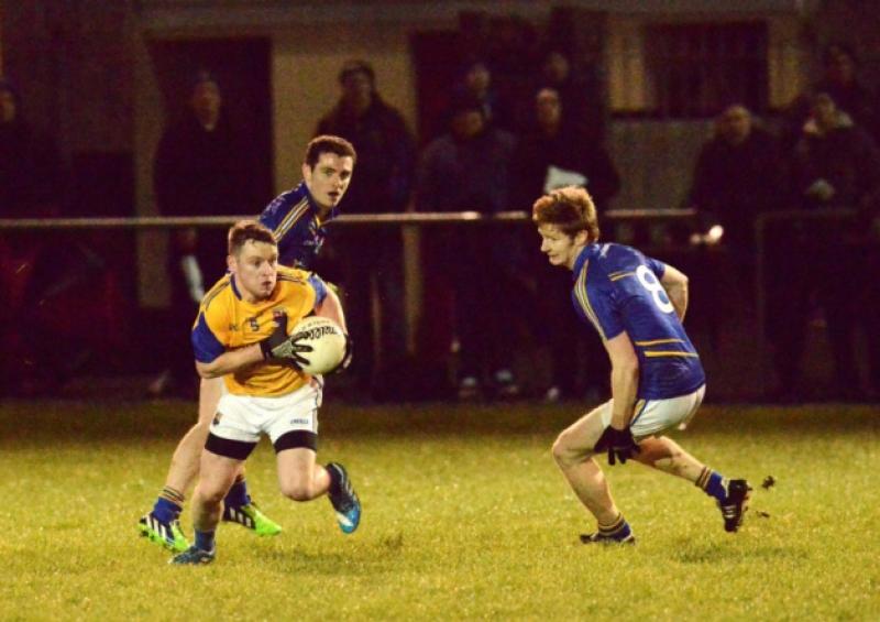 Longford defender Liam Sullivan has the ball safely in his grasp to clear the danger against Wicklow. Action from the Leinster U-21 Football Championship first round game at the Newtowncashel grounds on Wednesday night of last week. Photo: Declan Gilmore