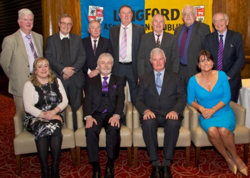Longford Association in Dublin committee members 2015, (standing l-r) Eamon McPartland, Fr Seamus O'Connell, Dessie Kiernan, John Rabbitte, Jim Donlon, Pauric Connolly and Gerry Quinn; (seated l-r) Olivia Roddy, Liam Caldwell, Tony Gilleran and Yvonne McCormack. Photo by Tony Keane