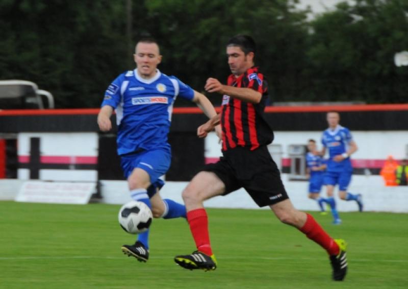 Kevin O'Connor pictured in action for Longford Town against Waterford United in the Airtricity League First Division game at City Calling Stadium on Saturday evening last. Photo: Michael Croghan/Declan Gilmore Photography