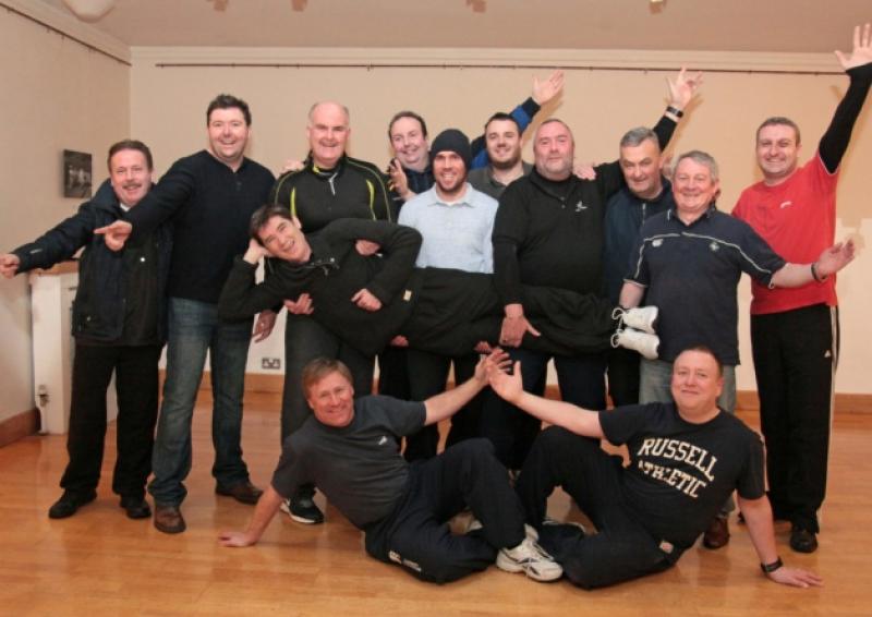 The male dancers for 'Longford Goes Strictly Dancing'...Donal Daly, Gerry Warnock, Joe Flaherty, John Duignan, Colin Dalton, Paddy Hanlon, Kevin Hussey, Dec Flynn, Sean Considine, Seamus Butler, Jim Maher, Trevor McHugh and Niall Gannon. Missing: Enda Flynn, Declan Kenny, Donagh McDonnell. Photo By Shelley Corcoran