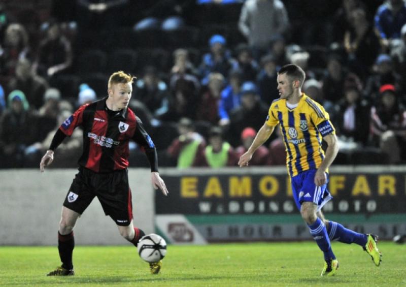 Keith Quinn in action for Longford Town against Bray Wanderers on Friday night last at City Calling Stadium. Photo: Ray Donlon