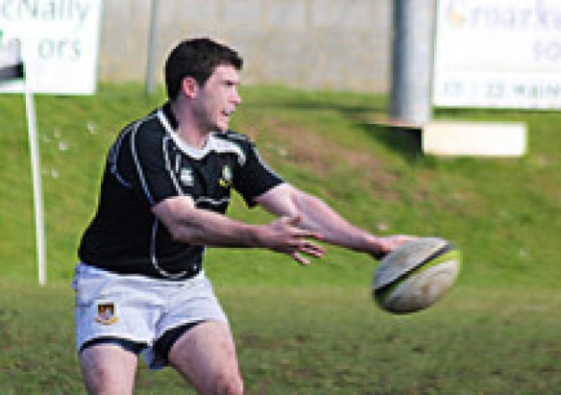 Colm Glynn, pictured in action for Longford RFC against Naas in the Provinical Towns Plate game at CPL Park on Sunday last. In what was his last game for the club as he retires, Glynn went out with a bang by scoring all of Longford's 19 points in the narrow defeat.  Photo: Gary Nolan.