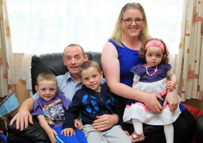 Ciaran, Frank, Darragh, Theresa, and little Emily Kane at home in Drumlish this week. Photo: Michelle Ghee. www.gphotos.ie