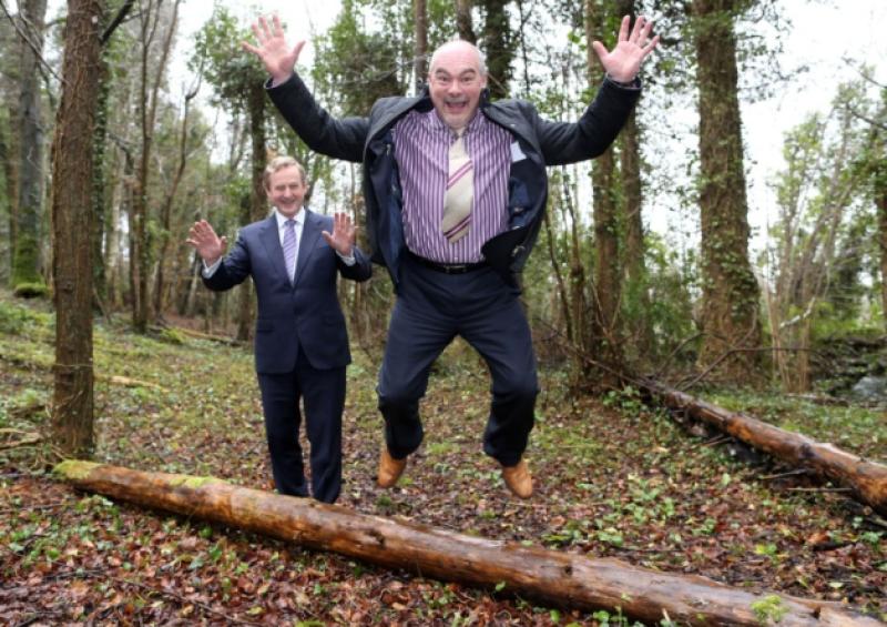 In Ballymahon at the Coillte owned Newcastle Woods announcing the new Center Parcs holiday village were Taoiseach Enda Kenny TD with Martin Dalby CEO of Center Parcs.The Parc is expected to open to guests in 2019. PIC: MAXWELLS/JULIEN BEHAL