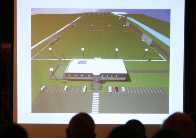 Plans for the Longford GAA Centre of Excellence are displayed to the clubs at the launch in 2009 at the Longford Arms.