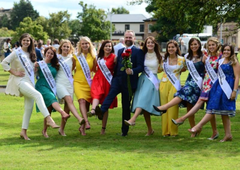 Longford Rose Daphne Howard (fourth from left) pictured at RT� with host D�ith� �'S� and some of her fellow Irish Roses. Photo: Domnick Walsh/Eye Focus LTD