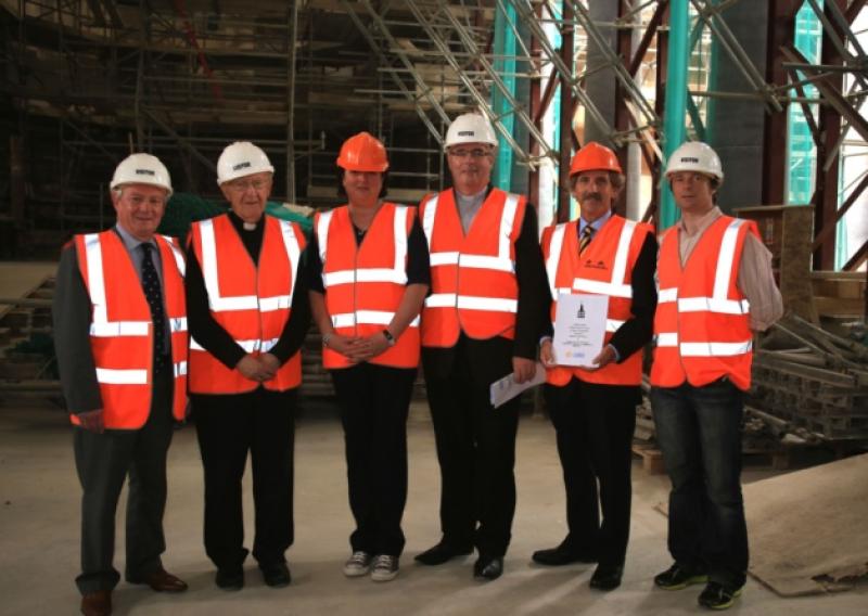 Chairman Seamus Butler, Bishop Colm O'Reilly, Lisa Brady, Fr Tom Murray, Jim Behan and Thomas Lyons pictured at the launch of the St Mel's Festival. Photo: Michelle Ghee.