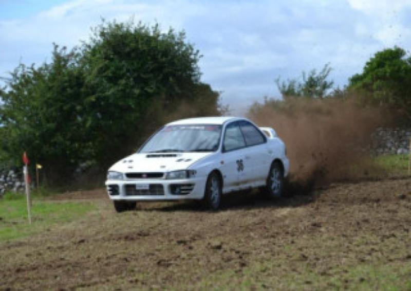 Colin Duffy in his Subaru