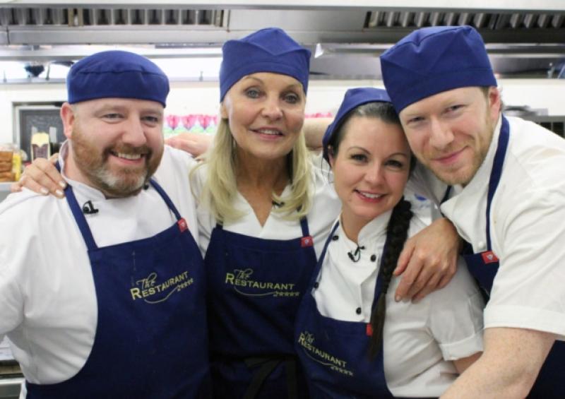 Gary O'Hanlon (left) pictured on 'The Restaurant' with celebrity guest Jackie Lavin, and fellow chefs Louise Lennox and Stephen McAllistar.