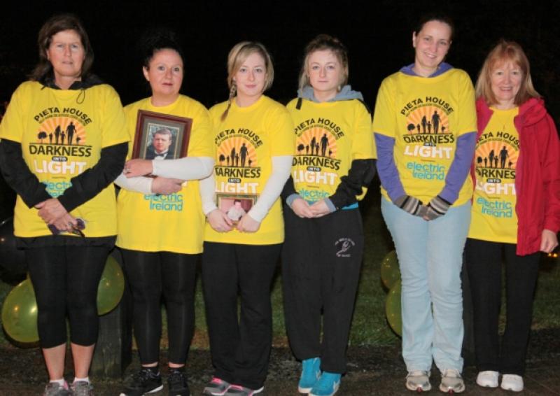 Among the participants in the Pieta House Darkness into Light walk in Longford were Geraldine Gill, Mary Deeley, Linsey and Chloe Brady, Helenie Ireland, and Josephine Croghan. Photo: Shelley Corcoran