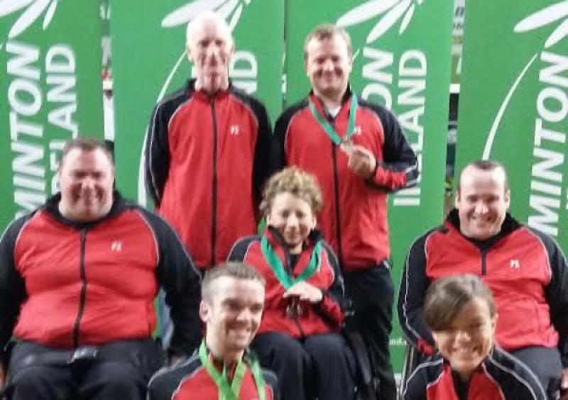 The Irish team at the Carlton Irish  Para-Badminton International.