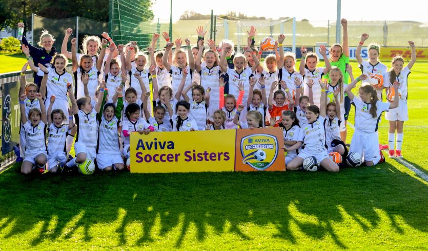 Longford girl at Aviva Soccer Sisters