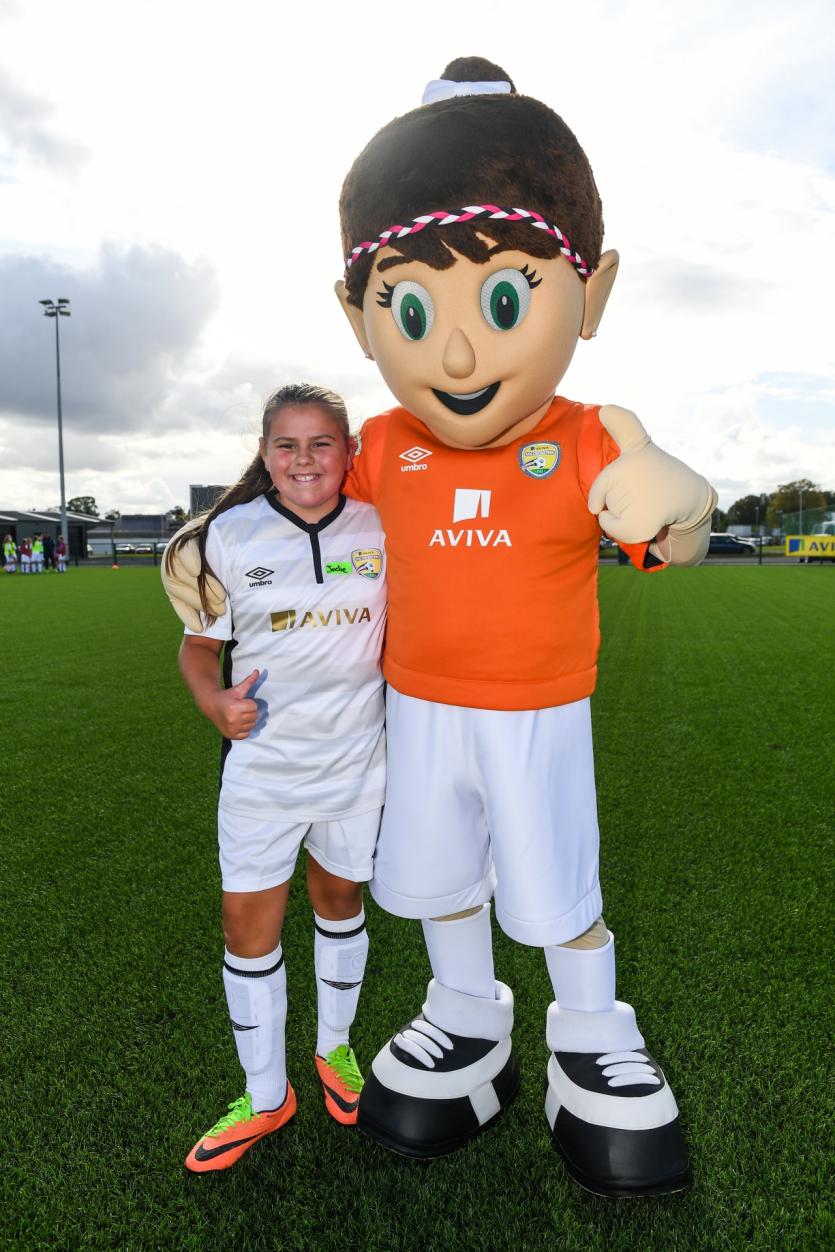 Longford girl at Aviva Soccer Sisters