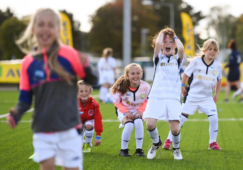 Longford girl at Aviva Soccer Sisters
