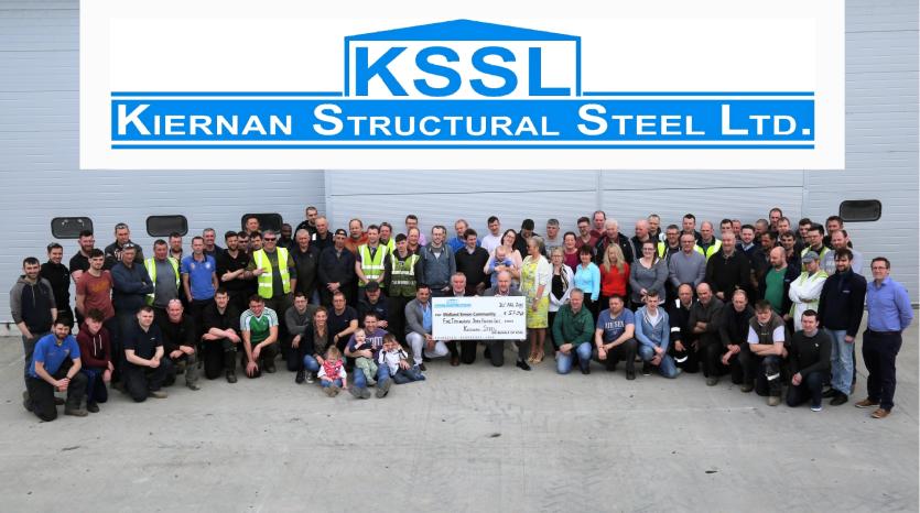 Staff of Longford company Kiernan Structural Steel Limited raise €5,700 for Midlands Simon Community