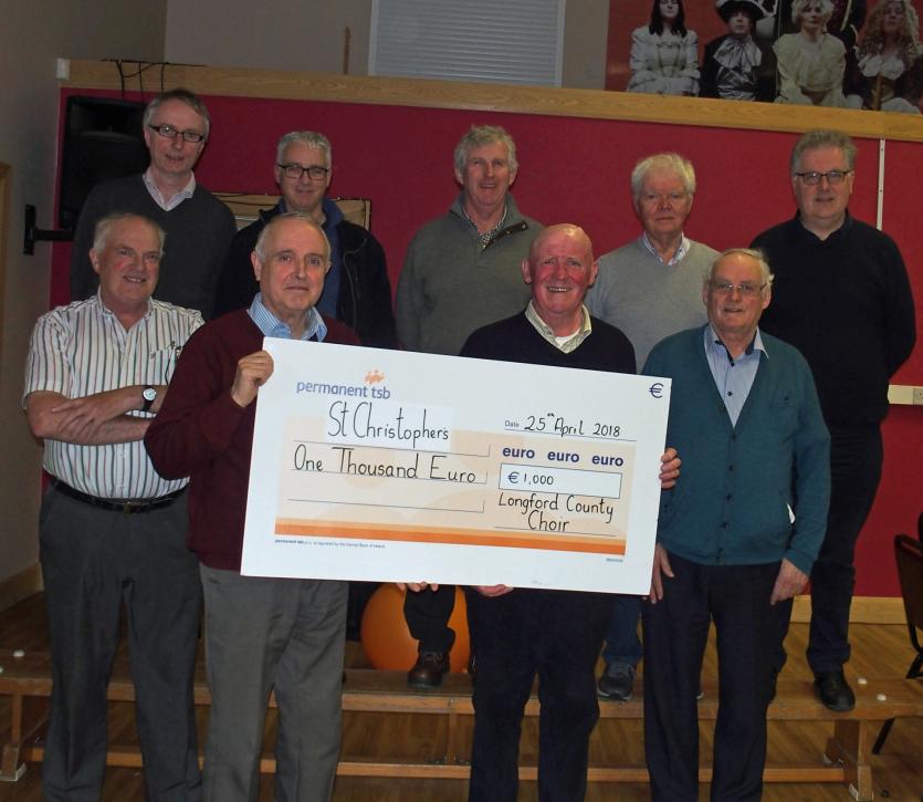 Longford County Choir presents €4,000 to four local charities
