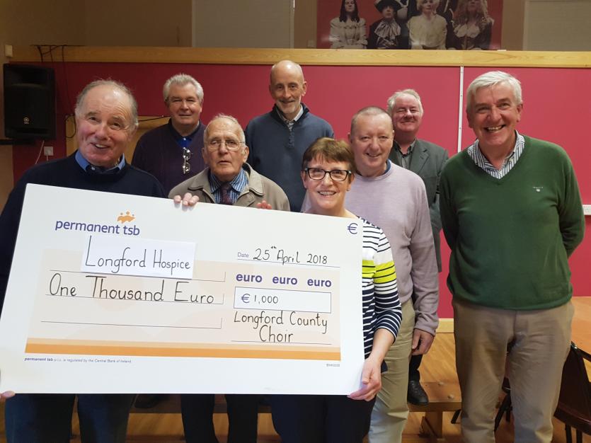 Longford County Choir presents €4,000 to four local charities