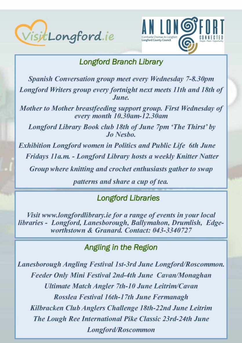 What's on - Longford Tourism event guide for June 2018