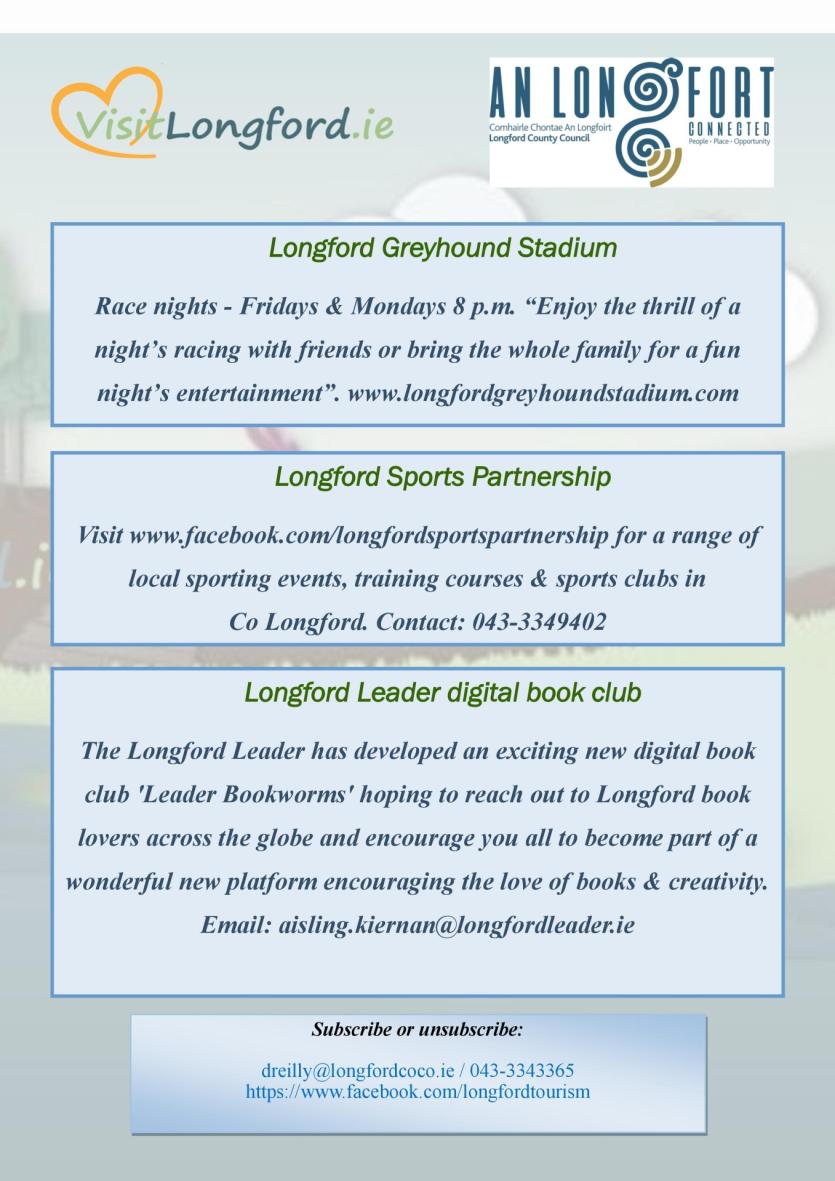What's on - Longford Tourism event guide for June 2018