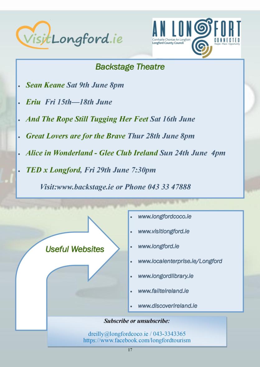 What's on - Longford Tourism event guide for June 2018
