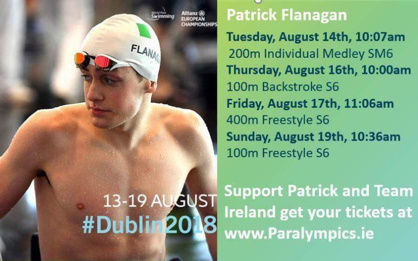 Longford's Patrick Flanagan 'really excited' about representing Team Ireland at European Para Swimming Championships