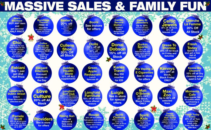 Over 100 businesses taking part in Longford Chamber of Commerce 'Black Friday'  initiative 