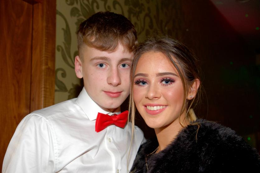 Eoghan Smith and Avril Wilson enjoying their Transition Year night out.