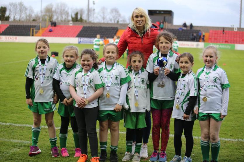 GALLERY | Star struck...Leinster Community Games champions Killoe thrilled to meet Stephanie Roche at Longford Town league tie