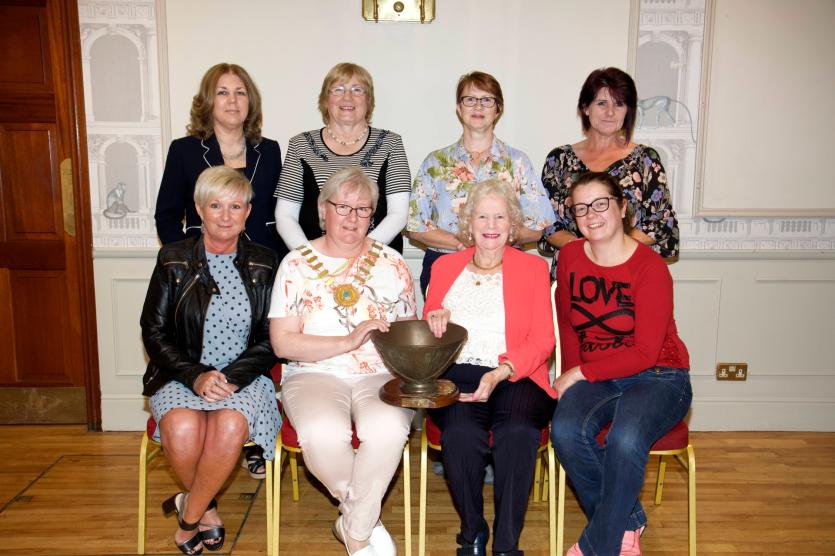 ICA members Ann Devlin, ICA President Olive Quinn, Mai Kelly, Breege Kenny, Stephanie Igoe, Margaret O'Hara, Annemarie Donohoe, Michelle Kelly with th