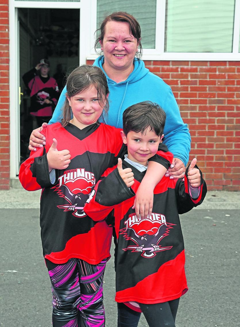 Fiona, Niamh and Charlie Kiernan. Charlie is the youngest player at 7yrs old Picture: Shelley Corcoran