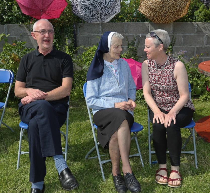 Liam Murray, Sr Vincent, Nuala O'Brien Picture: Shelley Corcoran