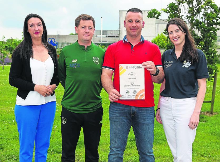 Siobhan Cronogue PPN, Graham Kane (FAI Development Officer), Maciej Pastermak, Sarah Mulligan (Longford Sports Partnership) Picture: Shelley Corcoran