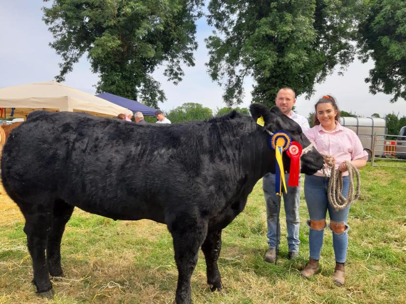 John Barry Moran with his winning heifer 