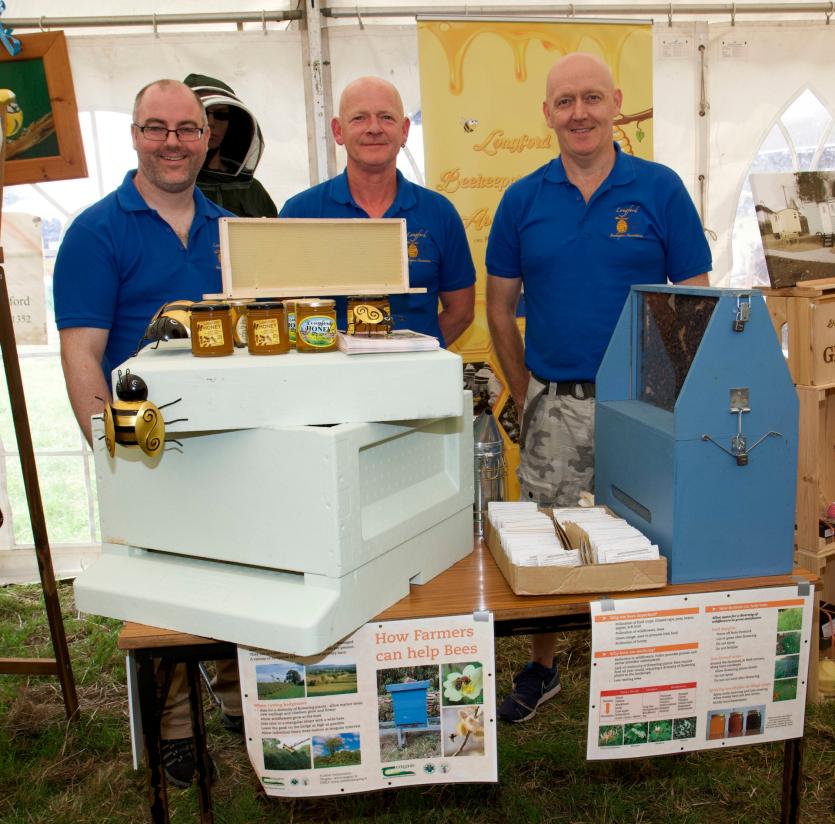 Longford Beekeepers Robert Ghee, Donal Mac Aodha and Stephen Heneghan. PICTURE: MICHELLE GHEE.