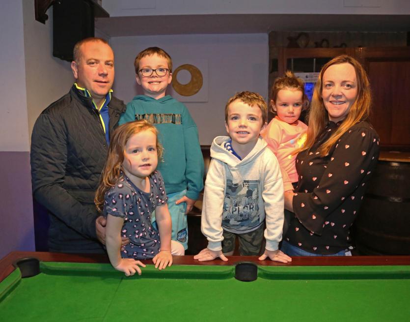 Wayne and Melissa Kelly, Grace and Cian Kelly, Florance Brutton, Senan Kelly Picture: Shelley Corcoran