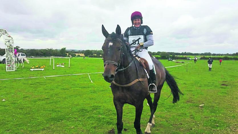 Patricia Newman, Mosstown Riding Club, finished just outside the placings in Carlow last Sunday