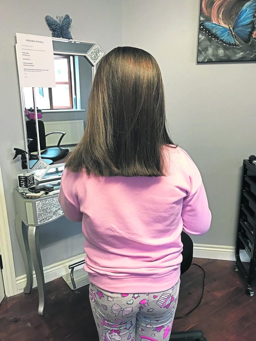 Niamh's resulting hair cut