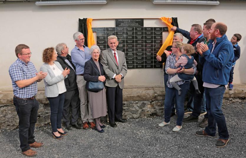 Committee; Pauric Brady, David Reynolds, Roger Stakem, Mark Cadam, Pauline Drake, Justin Brennan (Missing Paul Belton), with Fr Simon Cadam, Past stud