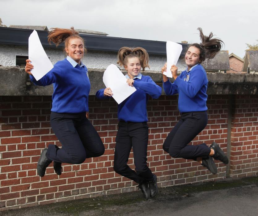 Scoil Mhuire; Molly Mulvihill, Katelyn McKeon, Maria Reehill Picture: Shelley Corcoran