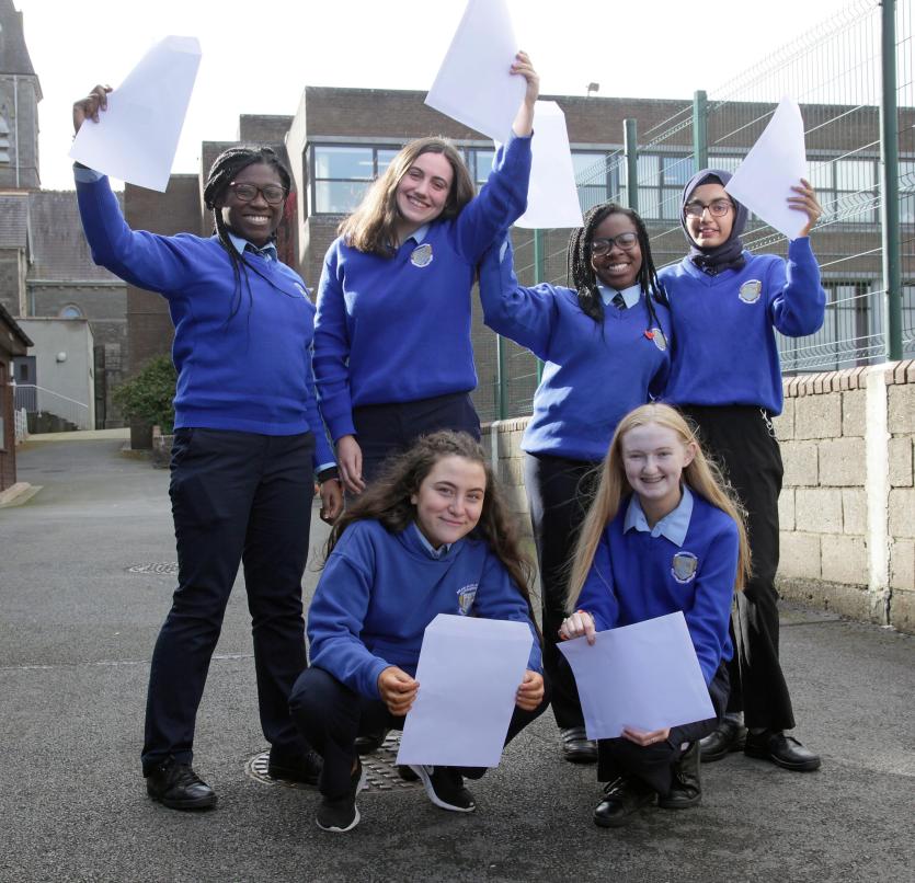 Scoil Mhuire, highest marks; Amana Mahmood, Tabitha Richard-Akinyemi, Clarice Oshoriame Erhagbe, Clara Doherty, Catherine Lynch, Sarah Lyons Picture: 