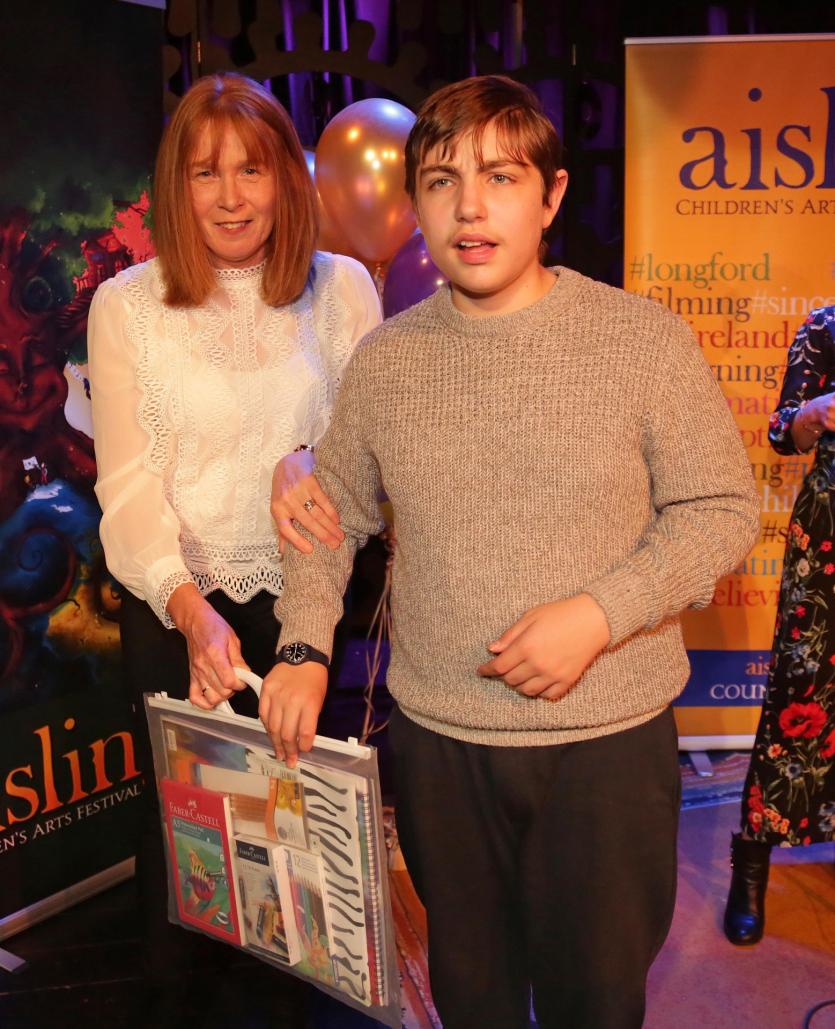 Agatha Farrell (Farrell and Coy) Sponsor of prizes, Special Category runner up James Gerety , Mercy Secondary School Picture: Shelley Corcoran