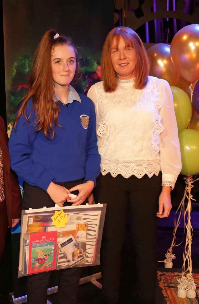 Agatha Farrell (Farrell and Coy) Sponsor of prizes,12-14 Category runner up Nicole Sheperd, Mean Scoil Mhuire Picture: Shelley Corcoran