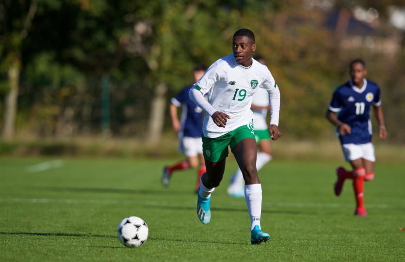 Former Melview FC player James Abankwah lines out with Republic of Ireland U16 side