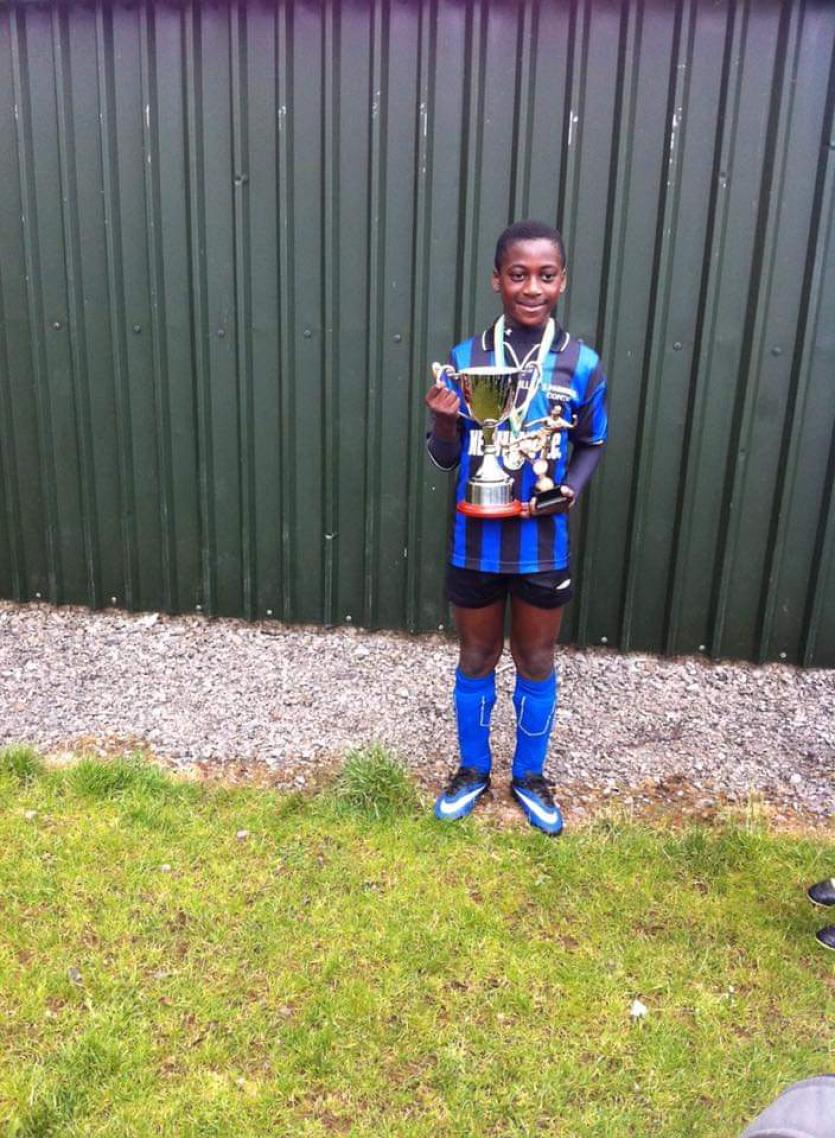 Former Melview FC player James Abankwah lines out with Republic of Ireland U16 side